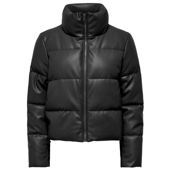 Only Γυναικείο μπουφάν Faux Leather Puffer Jacket